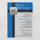 Search for blue black 40th birthday invitations Silver