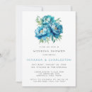 Search for blue flower wedding invitations Teal