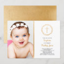 Search for greenery gold cross christening invitations Simple