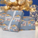 Search for nativity christmas wrapping paper Blue