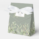 Search for bride and groom favour boxes Sage green