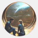 Search for mysterious stickers Futuristic