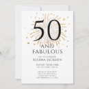 Search for black 50th birthday invitations 50 year old
