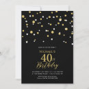 Search for gold confetti birthday invitations Forty