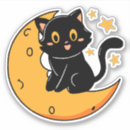 Search for cat moon stickers Cartoon