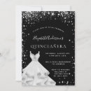 Search for black white quinceanera invitations glitter