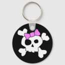 Search for girly skull round key rings Goth