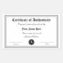 Search for authenticity stickers Certificate