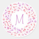 Search for pink floral monogram stickers Purple