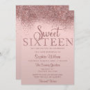 Search for rose gold glitter sweet 16 invitations Pink