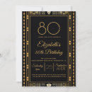 Search for elegant 80th birthday invitations Black gold