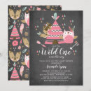 Search for teepee baby girl shower invitations Wild one