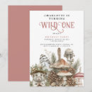 Search for wild one girl birthday invitations Woodland