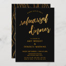 Search for black and gold rehearsal dinner invitations Modern typography