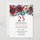 Search for elegant 25th birthday invitations Red
