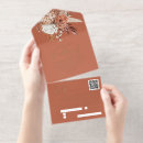 Search for burnt orange gold wedding invitations Qr code