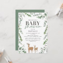 Search for woodland deer baby shower invitations Green