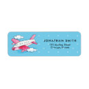 Search for airplane birthday return address labels Blue