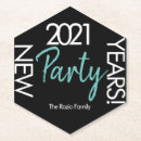 Search for new years eve coasters Black and white