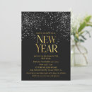 Search for black gold new years eve invitations Elegant