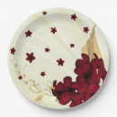 Search for burgundy and gold plates Dark red