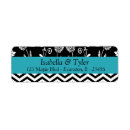 Search for turquoise and black return address labels Blue