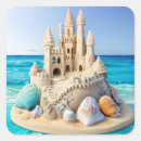 Search for beach birthday party stickers Sand castle