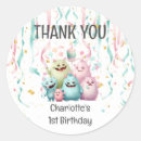 Search for little monsters stickers 1st birthday party