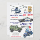 Search for policeman boys birthday invitations Calling all units