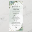 Search for eucalyptus wedding programmes Green and white