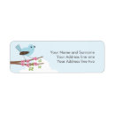 Search for flowers and birds return address labels Blue bird