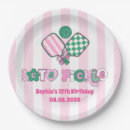 Search for pickleball paper plates Pink and green