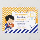 Search for navy blue and orange birthday invitations Boy