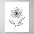 Search for black and white flowers posters Line drawing