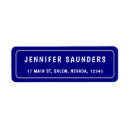 Search for navy blue and silver return address labels Simple