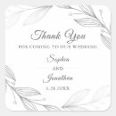 Search for silver thank you wedding stickers Bride groom names
