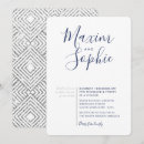Search for navy and silver wedding invitations Typography