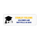 Search for blue and gold graduation return address labels Party
