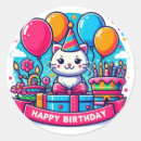 Search for happy kitty stickers Birthday cat