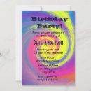 Search for psychedelic birthday invitations Swirls