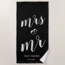 Search for mr and mrs beach towels Black