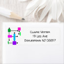 Search for black and blue return address labels Purple