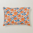 Search for blue orange floral cushions Feminine