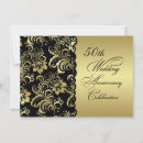 Search for flower 50th anniversary invitations Golden
