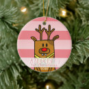 Search for pink reindeer christmas tree decorations Cute
