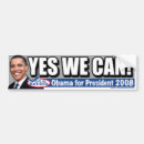 Search for obama yes we can bumper stickers Democrat