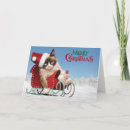 Search for cats in sleigh cards Santa