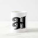 Search for alphabet letter h mugs Black white