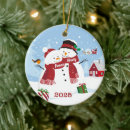 Search for snowman couple christmas tree decorations First christmas together