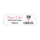 Search for happy birthday return address labels Pink and black
